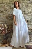 Tasha Damask T Shirt Maxi Dress White